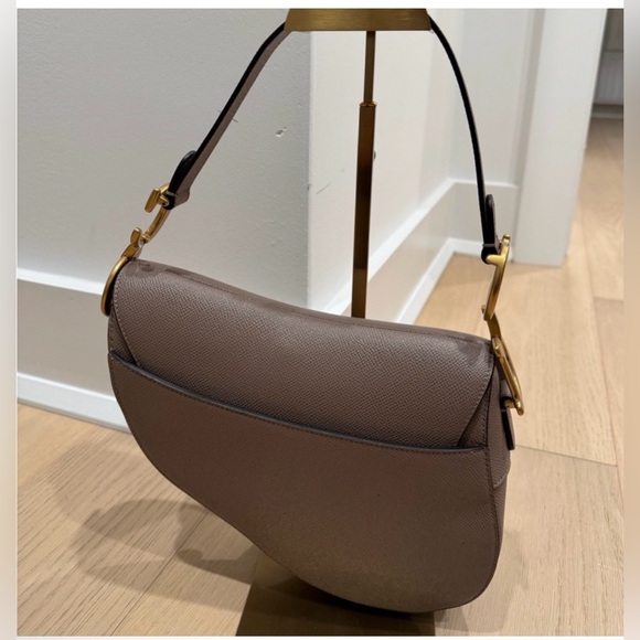DIOR Grained Calfskin Saddle Bag Warm Taupe - Picture 6 of 9